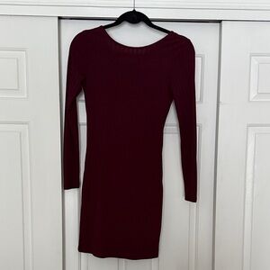 NWOT SHEIN Burgundy Long Sleeve Dress